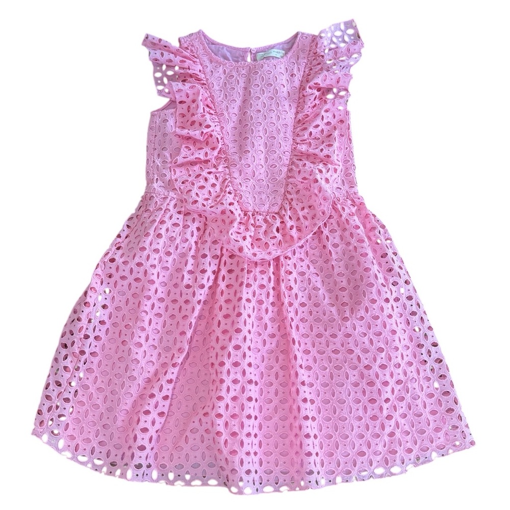 ZARA***Girl’s Pink Eyelet Ruffle Dress****Size 13/14